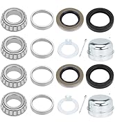Trailer Hub Bearing Kit for 1‘’ Spindle Trailer, L44643/L44610 Bearing Kit with D-Spindle Tang Wa...