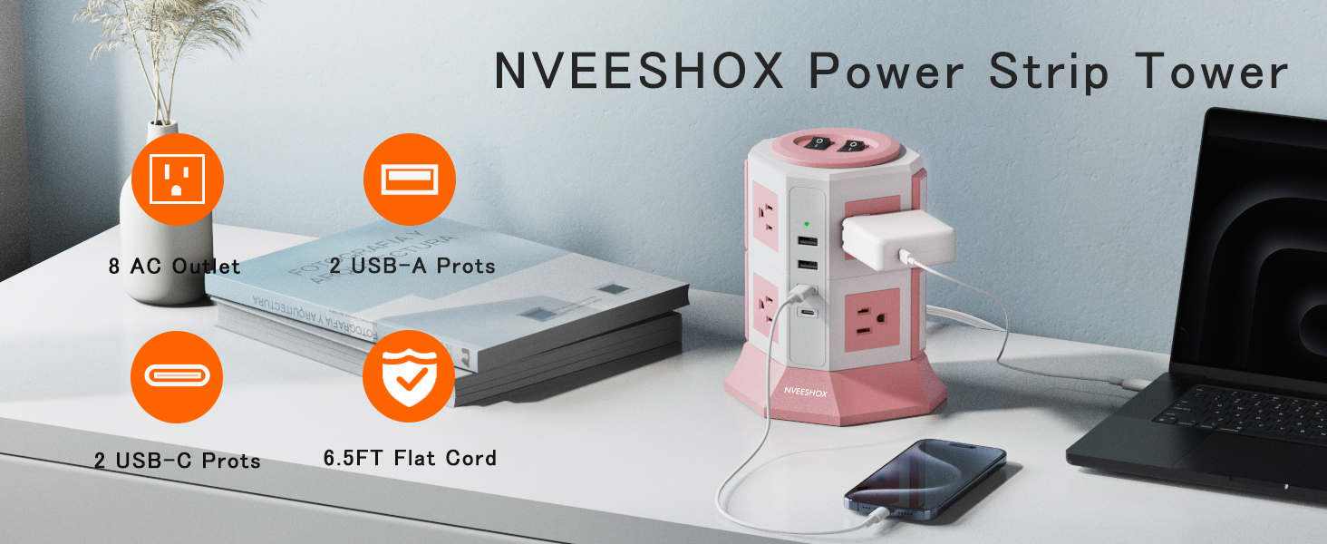 NVEESHOX Power Strip Tower