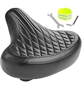Wide Bike Seat for Men and Women Comfort - Vintage Oversized Bike Saddle for Cruiser and Classic ...