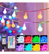 Color Changing Globe String Lights, 33Feet 100 LEDs USB Ball Fairy Lights Plug in with Timer Remo...