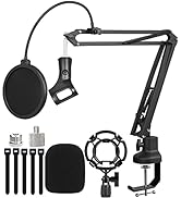 Luling Arts Boom Arm Suspension Mic Boom Arm Heavy Duty Microphone Arm for Blue Yeti, Hyperx Quad...