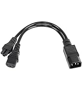 CERRXIAN 1ft IEC 320 C14 Male to IEC 320 C13 Female &amp; C5 Female Y PDU Splitter Power Cord for Lap...
