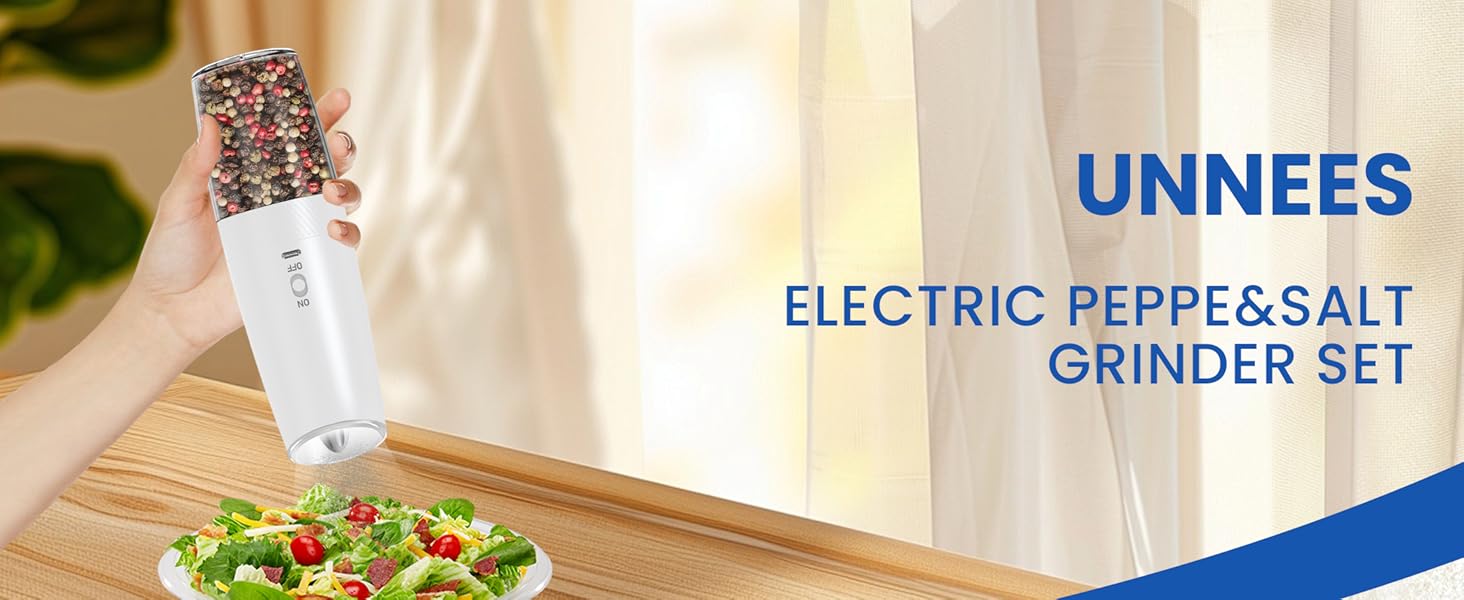 UNNEES Electric Peppe&amp;Salt Grinder Set