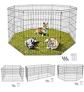 ZENY 30 Inch Pet Playpens, 8 Panels Foldable Metal Dog Palypen, Puppy Rabbit Pet Pen for Indoor O...