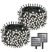 Upgrade 2Pack 200LED Solar String Lights for Outside, 66FT Solar Christmas String Lights Outdoor ...