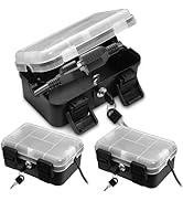 PKLIYH Small Outdoor Electrical Box (Inner 6.7x4x2.5),IP54 Waterproof Extension Cord Cover w/2 Ca...