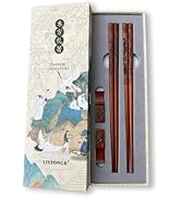 Reusable Wooden Chopsticks Set 2 Pairs - Hand-Carved Phoenix Design Food-Safe Non-Toxic Japanese ...