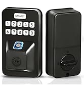 MINIA Fingerprint Door Lock, Electronic Keypad Deadbolt, Biometric Smart Locks for Front Door, Ke...