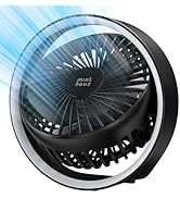 Minthouz Portable Desk Fan 180° Rotation USB Rechargeable Battery Operated Silent Hanging Hook 18...