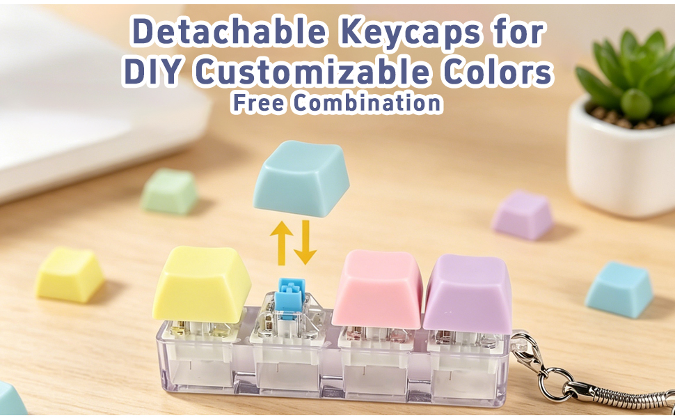 3-Pack Keyboard Fidget Keychain