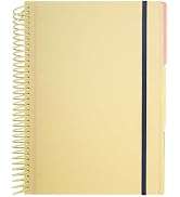 MEMX Spiral Notebook, 4-Subject, 9.2" x 11.7", 120 Sheets College Ruled Paper, PP Hardcover, 3-Co...