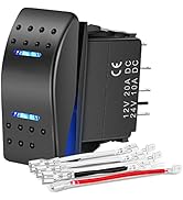 Nilight Momentary Rocker Switch Toggle ON Off ON Switch DPDT 7Pin 12V 24V Switch Jumper Wires Win...