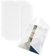 Vellum Jackets for 5x7 Invitations, Goefun 115GSM Pre-Folded Vellum Paper 5x7, 50 Pack Translucen...