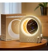 blonbar Sunrise Alarm Clocks for Bedrooms, Stepless Dimmable Moon Lamp Dual Alarm Clock with 12Le...