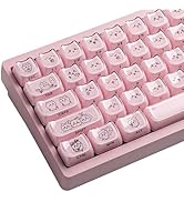 Crystal Jelly Pink Keycaps,119 Keys Cute Chiikawa Keycap, Side Printed Shine Through Keycaps Mao ...