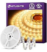 HitLights Warm White LED Strip Lights 3000K, 16.4Ft Premium High Density LED Tape Light, 600 LEDs...
