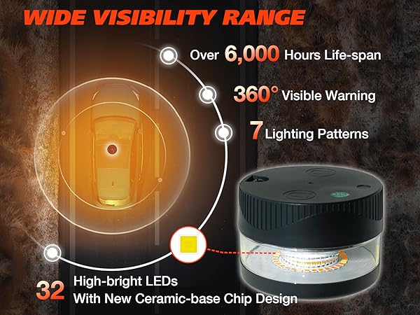 emergency warning truck vehicles amber plow battery operated powered