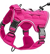 Heavy-Duty Tactical Dog Harness for Large Dogs, No Pull Adjustable Reflective Pet Vest with Molle...