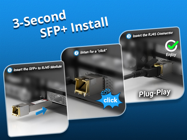 plug and play sfp+ to rj45