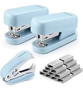 WORKPRO Mini Stapler with Staples, Blue Stapler Set Includes Two Small Staplers, One Staple Remov...
