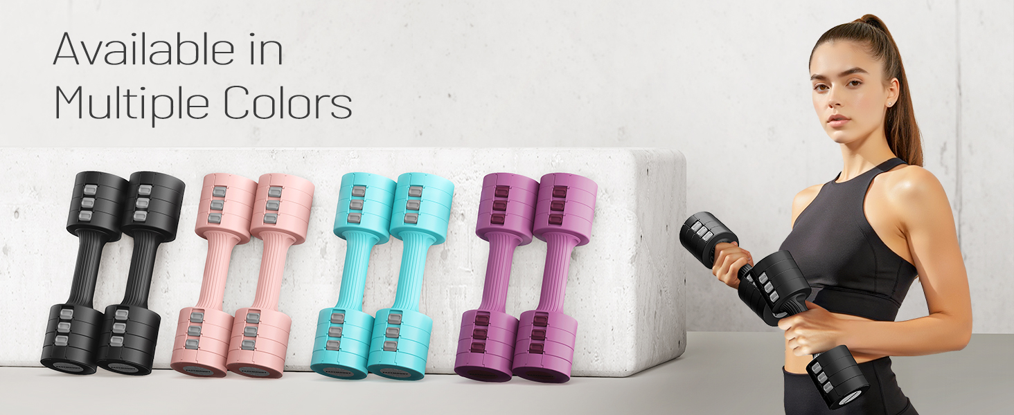 EAST MOUNT Adjustable Dumbbells 5 lb Dumbbells Set of 2 / Free Weights Women Hand Weights