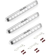 Joyzy 3 Pack Automatic Motion Sensor Closet Lights with Eye-Protection Design, LED Beads for Unde...