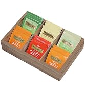 Krismax Tea Bag Organizer,Wooden Tea Box Holder, Tea Storage Containers with 6 Slots,Divided Stor...