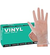 SAFEKO General-Use Disposable Clear Vinyl Gloves - Medium - Powder &amp; Latex Free [Case of 1000] - ...