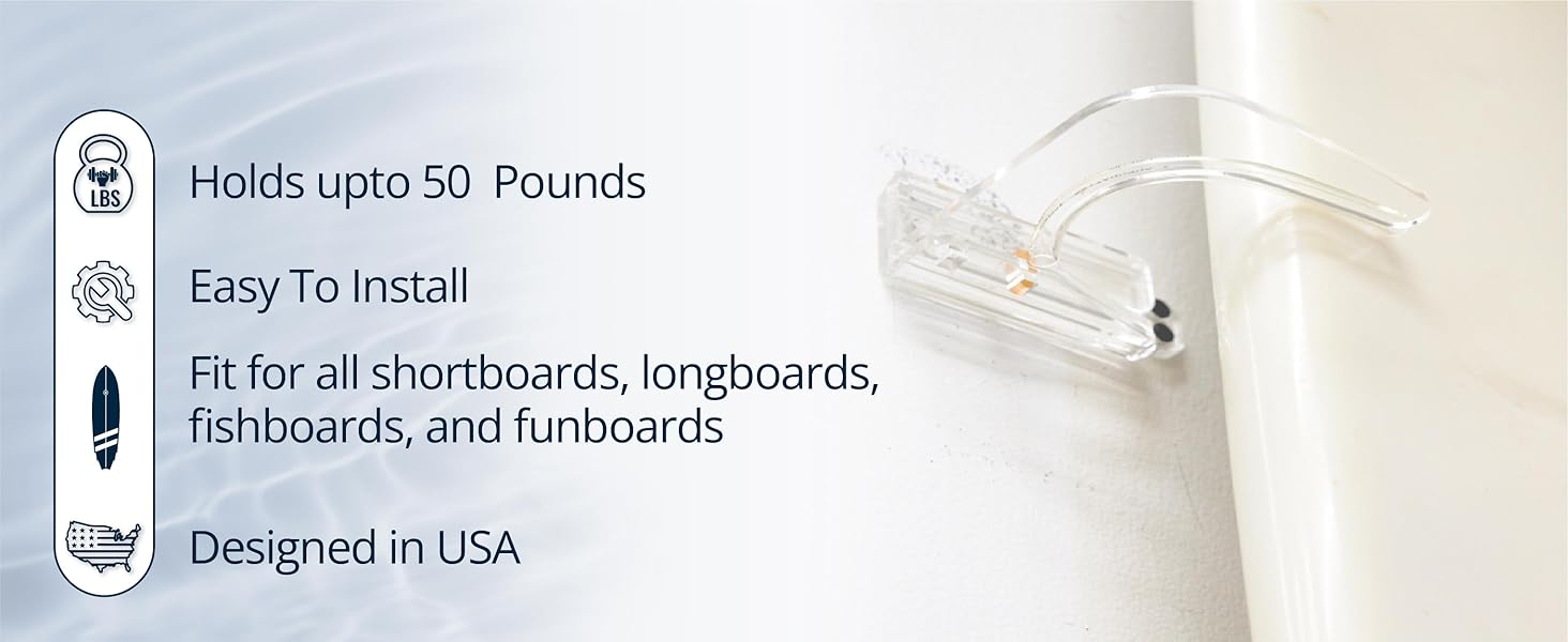 Floating Surfboard Wall Mount