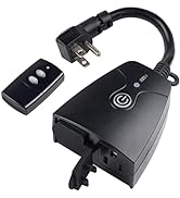 HBN Outdoor Indoor Wireless Remote Control Dual 3-Prong Outlet Weatherproof Heavy Duty 15 A Compa...