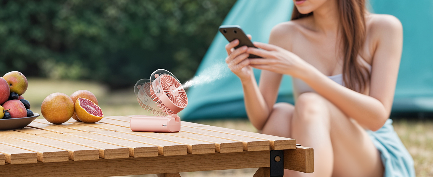 fan with water spray misting fan