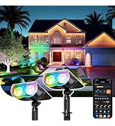 Linkind Smart Solar Spot Lights Outdoor SL5C, Solar Lights Outdoor Spotlight Cool/Warm White/Colo...