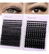 WENDY LASHES Lash Clusters 80D+100D Eyelash Clusters 462PCS Wispy Individual Lashes, 10-18MM D-cu...