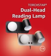 TORCHSTAR 2-Pack Wall Mounted Bedside Reading Light, Satin Nickel | Dual-Head Sconce with Glass G...
