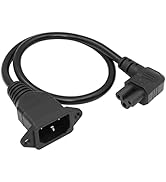 Panel Mount C14 to 90 Degree C5 PDU Power Supply Cable YACSEJAO IEC 320 C14 Male to Right Angled ...