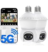 Light Bulb Security Camera, 5G/2.4GHz WiFi Lightbulb Cameras Outdoor for Home Security,Smart AI H...