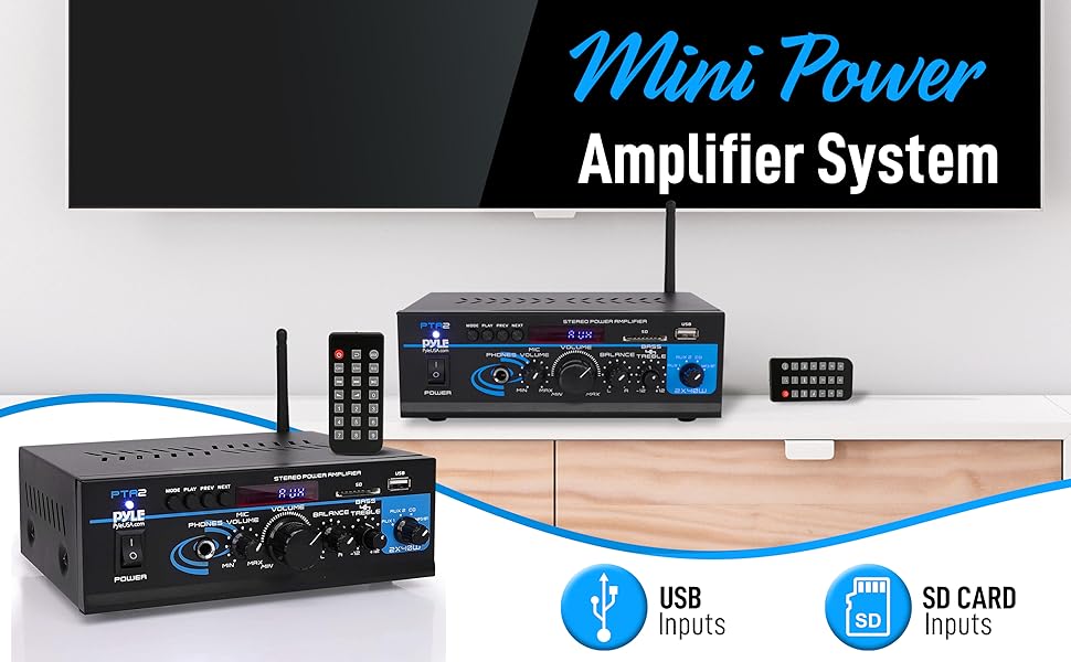 Home Audio Power Amplifier System - 2X40W Mini Dual Channel Mixer Sound Stereo Receiver Box