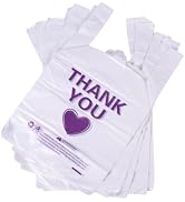 ysmile Thank You T Shirt Plastic Shopping Bag Rusable for Grocery Small Business Food To Go Bag w...