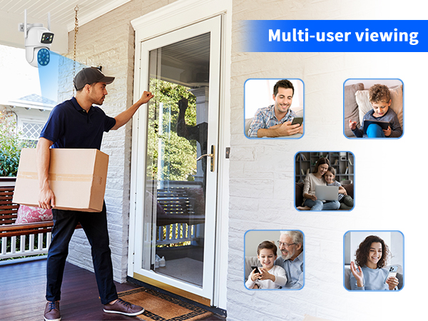 EVERSECU Dual Lens Linkage 6MP WiFi PTZ Security Camera Outdoor Tracking Motion Detection