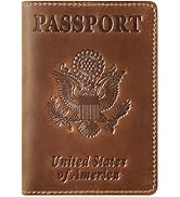 Jack&amp;Chris Leather Passport Holder, Passport Travel Wallet Cover Case for Men Women, Leather Trav...