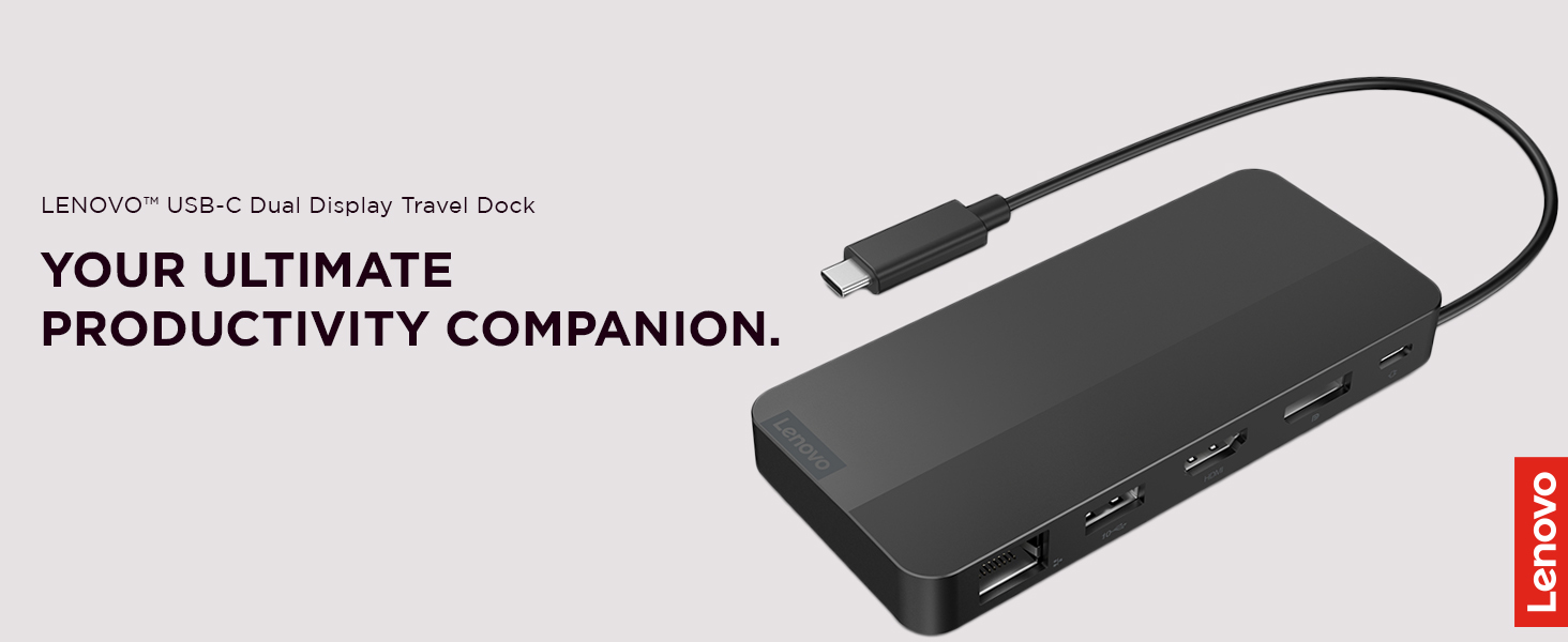 Lenovo USB-C Dual Display Travel Dock