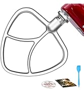 Premium Stainless Steel 5qt Flat Beater for Kitchenaid 4.5-5QT Tilt-Head Mixer, Polished Smooth U...