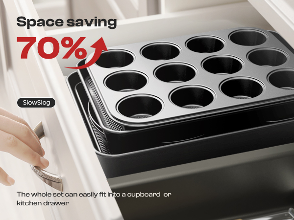 Carbon Steel Baking Set: Oven Mitts, Kitchen Utensils, and Metal Rack, Easy Stack Storage