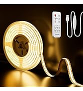 5V USB COB LED Strip Light 6.56ft/2m 1200lm,PAUTIX Dimmable 640LEDs 2700K Warm White CRI85+ with ...