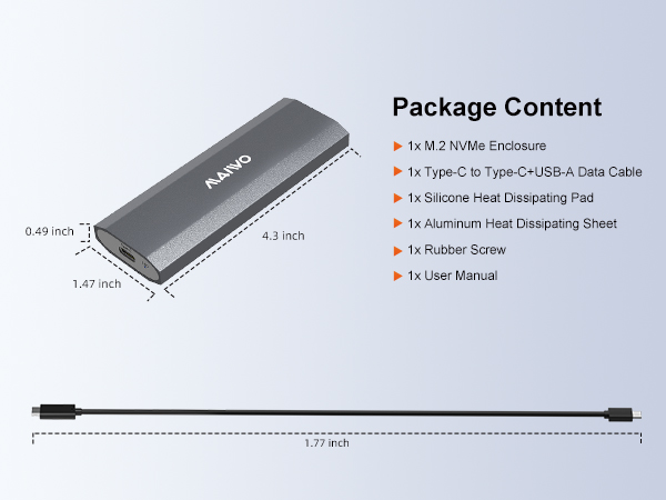 usb-c M.2 NVME SSD Enclosure