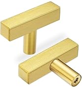 AEEKEL 30 Pack Brushed Gold Cabinet Knobs Single Hole Drawer Pulls, 2" Length Square Kitchen Knob...