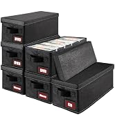 PUTNATRUE DVD Storage Boxes, 6P Larger DVD Storage Cases with Lid, Stackable Fabrics Media Storag...