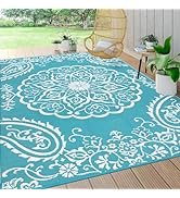 Pauwer Waterproof Outdoor Rug 8'x10', Reversible Outdoor Plastic Straw Rug, Outdoor Patio Rug for...