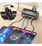 OHLPRO Multi-Car Retractable Backseat Charging Station, 110W Fast Car Charger Adapter for All Pho...