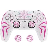 PlayVital Design for ps5 Controller Silicone Case with 2 Thumb Grips and 6 Sticker, Cyber Spider ...